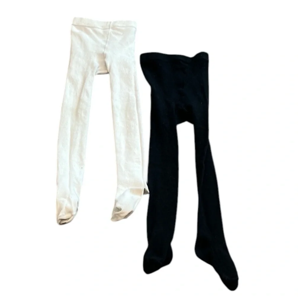 Black and White Tights for Little Girls